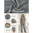 thumbnail image 3 of Gleelist Pajamas Sets For Women Comfy Short Sleeve V neck Basic Pleated Tops and Pants Pajama Set 2 Piece Lounge Pjs Summer Sleepwear S-XXL, 3 of 7