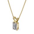 thumbnail image 5 of Certified Dazzling 1.5 Carat Emerald Cut Moissanite Pendant Necklace In 18K Yellow Gold Plating Over Silver, 5 of 5