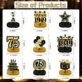 75th Birthday Decorations for Men 9PCS Black Gold 75th Birthday