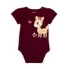 Garanimals Baby Girls Deer & Butterfly Graphic Short Sleeve Bodysuit, Sizes 0/3M-24M