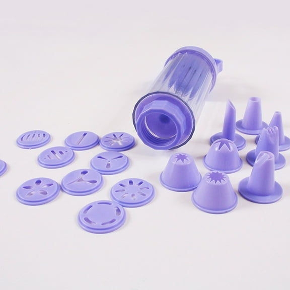 ELAYARD Cupcake and Cookie Press with Food Safe Plastic and Multiple Icing Tips