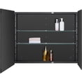 thumbnail image 3 of Black Bathroom  Cabinet with Beveled Edge Mirrored Door 30 x 26 inch, Recessed or Surface Mount, with Adjustable Glass Shelves, 3 of 7