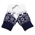thumbnail image 2 of YABCSAZ Women's Snowflake Knit Thermal Gloves, Winter Thermal Touchscreen Gloves with Fleece Lined Thickened Knit, Women Warm Mittens Knitting Wrist Gloves for Cold Weather, Navy, 2 of 3