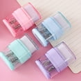 thumbnail image 5 of Denhf 2Pcs Handheld Pencil Sharpener, Double Holes Pencil Sharpener with Eraser and Lid, Manual Pencil Sharpener for Home Office Supplies, Classroom Must Haves, Random Color, 5 of 8