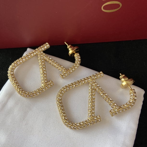 Pendientes valentino De Lujo Con Diamantes Gao Jiahui unisex