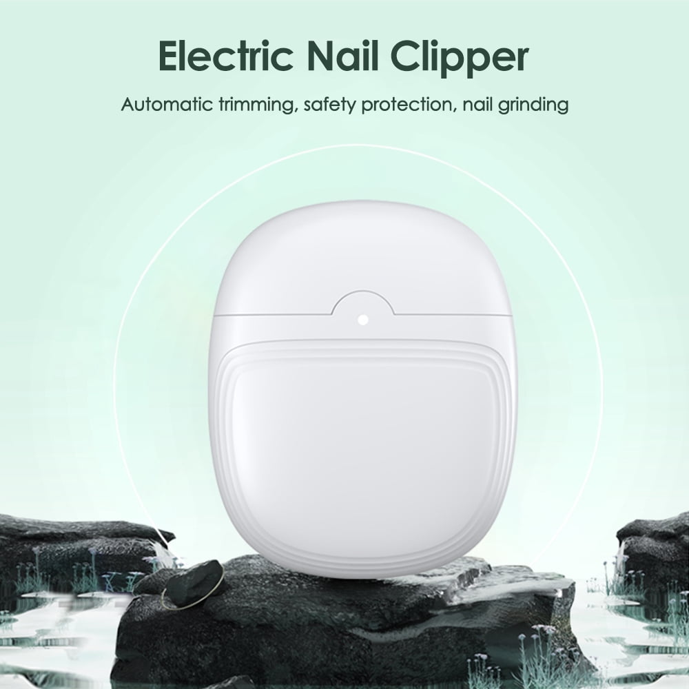 Electric Nail Clipper, 3 in 1 Fingernail Trimmer, Polisher & Clip Storage with LED Light, USB Rechargeable Automatic Safety Nail Cutter for Baby, Kids, Seniors