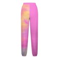 thumbnail image 4 of CLOISE Womens Sweatpants Baggy Jogger Pants Cozy Pull on High Waisted Elastic Bottom Trousers Pink Athletic Elastic Waist Drawstring Tie Dye Sweatpants with Pockets Trendy Classic Long Trousers, 4 of 5
