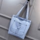 thumbnail image 2 of Jumpingount Exquisito bolso de compras artesanal de mezclilla duradero y elegante para las necesidades de compras bolso de compras con cremallera Bolsas de mensajero y de hombro Estilo 2 azul oscuro, 2 of 6