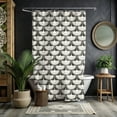 thumbnail image 2 of Modern Swan Shower Curtain Bird Minimalist Pattern Chic Boho Retro Neutral Cream Ivory Bathroom Vintage Vibes, Bewitching Bathroom Luxury, 2 of 4