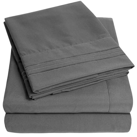 1800 Thread Count 4 Piece Deep Pocket Bedroom Bed Sheet Set Queen - (Best Sheets For Deep Mattress)