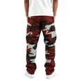 thumbnail image 4 of Resicozy Mens Casual Baggy Camo Cargo Pants Stretch Sweatpants Loose Fit Button Hiking Workout Joggers with Multi Pockets Red M, 4 of 4