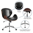 thumbnail image 3 of Scranton & Co Contemporary Faux Leather Swivel Office Chair in Black, 3 of 8