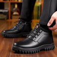 thumbnail image 3 of Mepaouo Mens Winter Leather Boots Waterproof Fleece Lined Non Slip Business Casual Oxfords(Black,9), 3 of 9