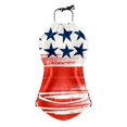 thumbnail image 5 of TSADFHJI Womens Swimsuits Women's Flag Independence Day Split Printing Tangini Neck Drawstring Side Drawstring Swimsuit Two Piece Suit S Red, 5 of 5