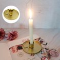 thumbnail image 4 of 1 pieza de portavelas con forma de taza de té, portavelas negro, portavelas de hierro forjado para velas cónicas Oro B, 4 of 9