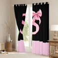thumbnail image 3 of jejeloiu Pink Letter S Curtains Pack of 2 (42x84 Each),Cartoon Bow Bowtie Curtains Blackout For Girls Kids, 3 of 6