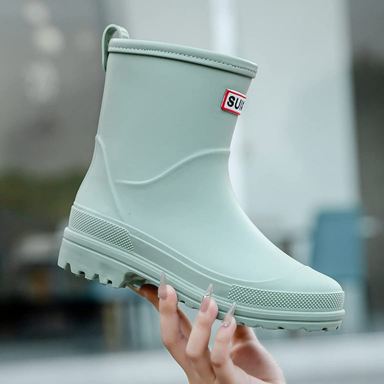 Mid Calf Rain Boots for Women,Waterproof Garden Shoes Anti