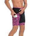 thumbnail image 3 of LRD Men's Workout Shorts with Compression Liner 5 Inch Inseam Black / Pink Tiger M, 3 of 6
