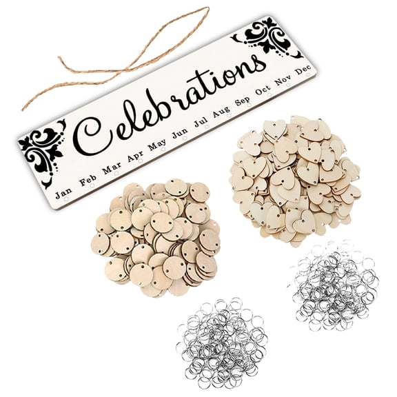WORGEOUS Wooden Wall Calendar Birthday Party Decoration Black - Unique Home & Event Organizer