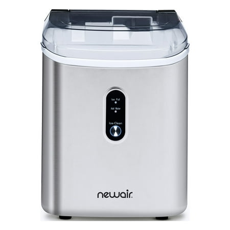 NewAir - 26 lbs. Countertop Nugget Ice Maker - Stainless Steel