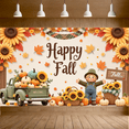 thumbnail image 5 of Colorful Leaves Happy Fall y'all Pumpkins Vintage Truck Sunflowers Autumn Harvest Banner for Thanksgiving Decoration Seasonal Party Indoor Outdoor, 5 of 9
