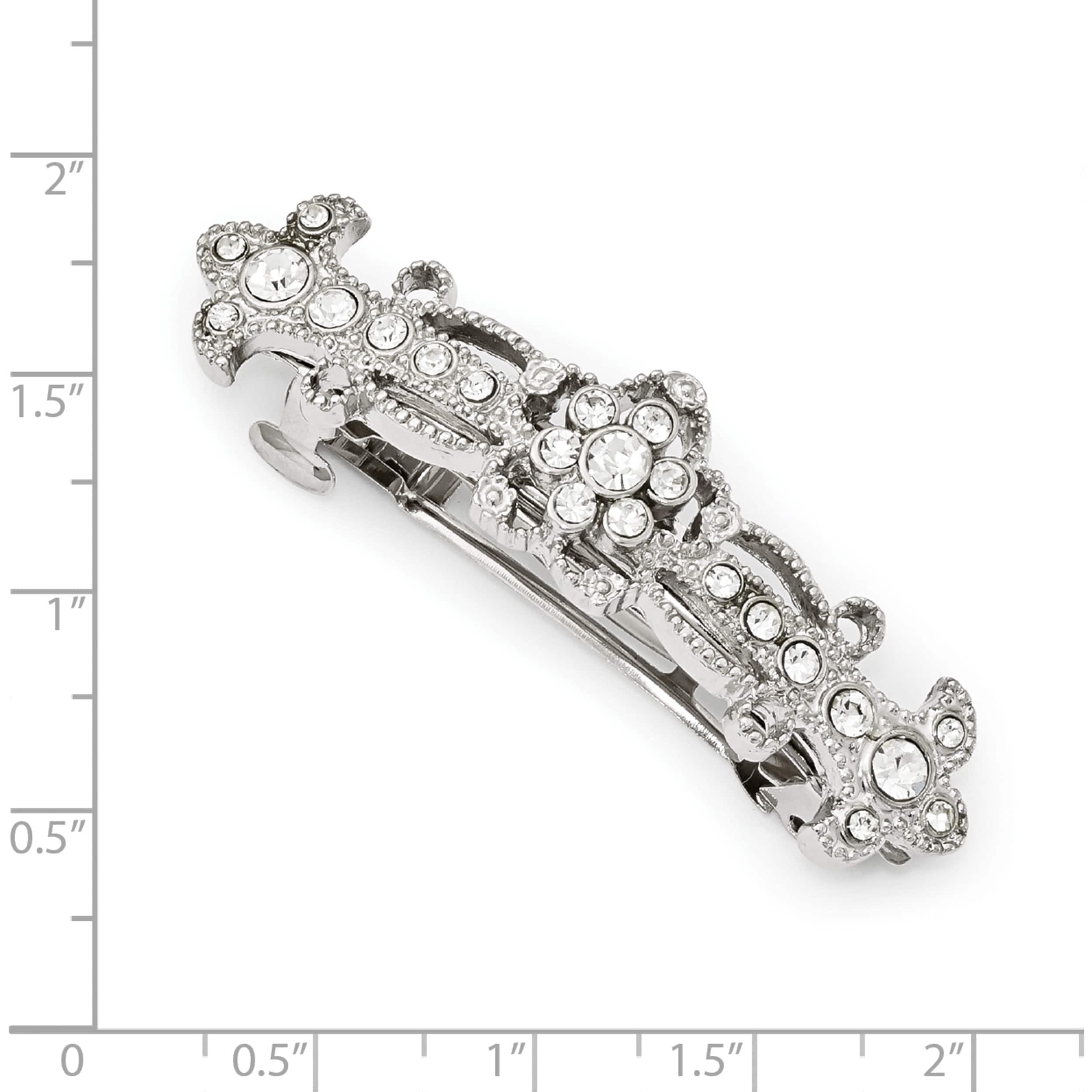 Fashion 1928 Silver-Tone Bridal Crystal Hair Clip (2.25 X 15) Made In United States bf2911