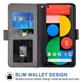 thumbnail image 2 of Compatible avec Google Pixel 5 Étui Portefeuille en Cuir à Rabat Porte-Cartes Support Accessoires pour Cellulaire Porte-Monnaie Fente pour Pièce d'Identité de Crédit Étuis de Téléphone pour Pixel1 Femmes Hommes Gris, 2 of 5