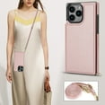 thumbnail image 4 of Dteck Flip Leather Wallet Case for iPhone 16 Pro 5G, Crossbody Wallet Phone Case with Credit Card Holder Strap Lanyard, Women Girl Purse Kickstand, Pink, 4 of 7