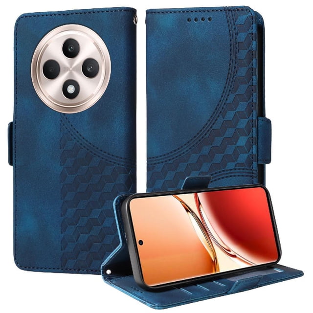 Funda GANGXUN para OPPO Reno 12F 5G con diseño acolchado elegante, cuero PU, protección total y ajuste preciso