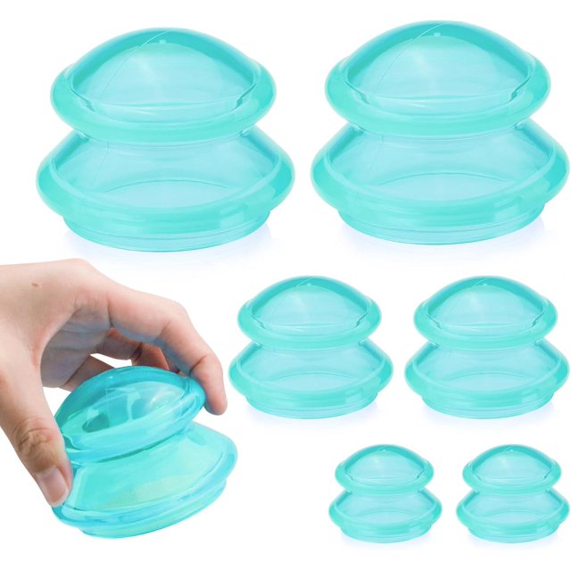6PCS Silicone Cupping Therapy Set, 3 Sizes Silicone Cupping, Cuppings Therapy Set for Body, Massage Tools, Practical Presents (Green)