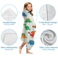 thumbnail image 7 of White Cartoon Dinosaurs Pattern Hooded Bath Towel，60"x35" for Ages 3 To 12 Kids, Quick Dry Lightweight Soft Microfiber Hood Beach Towel Cover Up for Kids, 7 of 7