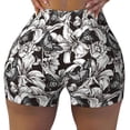 thumbnail image 2 of Balery Lilies Flowers Printed Workout Shorts for Women Seamless Scrunch Short Gym Yoga Running Sport Active Exercise Fitness Shorts-X-Large, 2 of 8