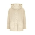 thumbnail image 5 of Hueook Women Winter Jacket Ladies' Fashionable Casual Solid Color with Hooded Long Sleeved Coat Outerwear Top Beige 2X, 5 of 7
