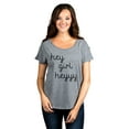 thumbnail image 2 of Hey Girl Heeyyy Women's Fashion Slouchy Dolman T-Shirt Tee Heather Grey Small, 2 of 4