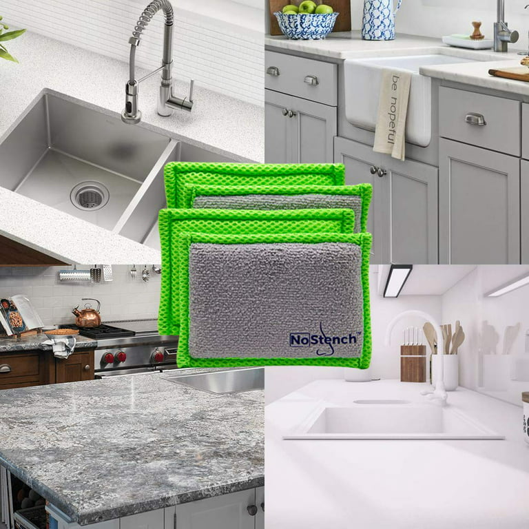 Set Of 8 Washable Dishwashing Sponge Kitchen Antibacterial Microfiber  Reusable
