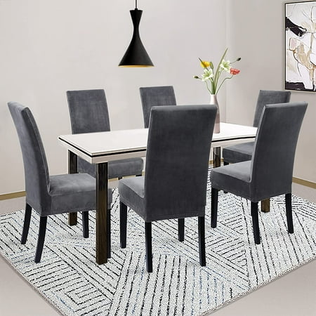 Velvet Chair Covers For Dining Room Set, Velvet Dining Room Chair Slipcovers