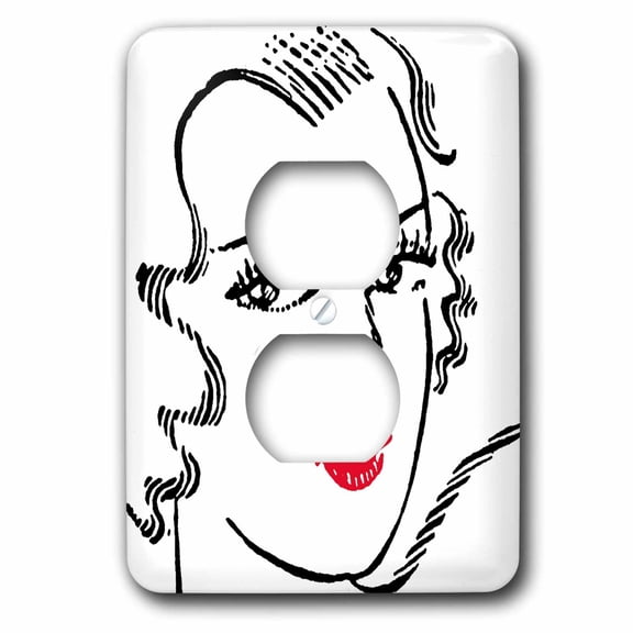 3dRose, Red Lips, 2 plug outlet cover
