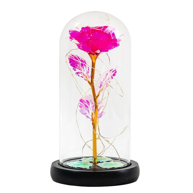Boc Simulation Rose Lamp with Lampshade Table Night Light Home Decor Valentine Gift