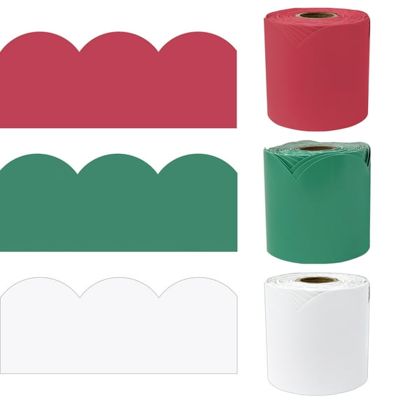 Carson Dellosa 65' Merry & Bright Holiday 3 Pack Rolled Bulletin Board Border Set (3 rolled borders)