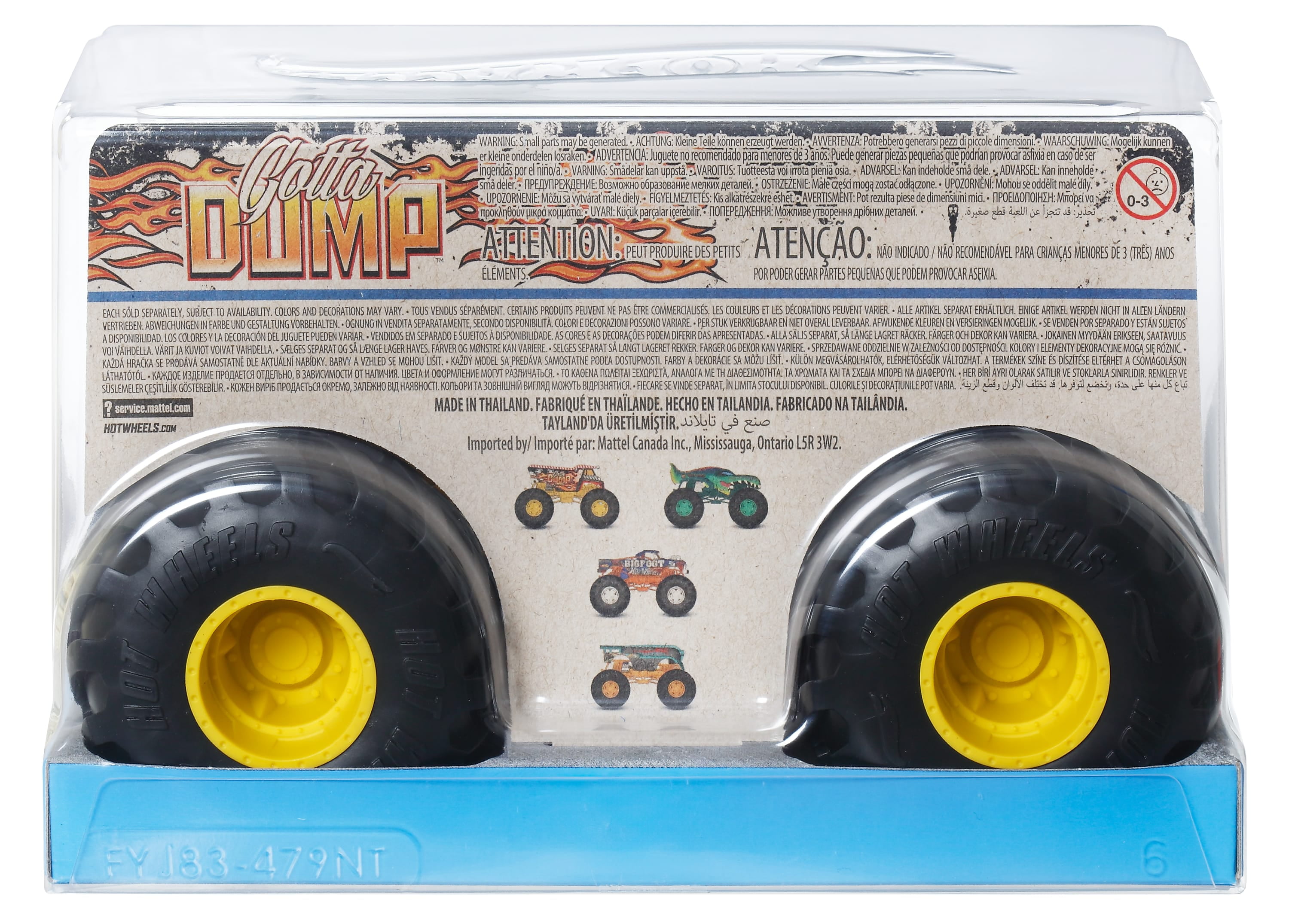 Hot Wheels Monster Trucks Camion surdimensionné Échelle1:24, Gotta Dump