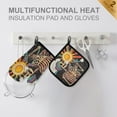 thumbnail image 4 of Yayeee Oven Mitts and Pot Holder Set of 2 Heat Resistant Kitchen Gloves Baking Hot Pad, Skeleton with Sun, 4 of 5