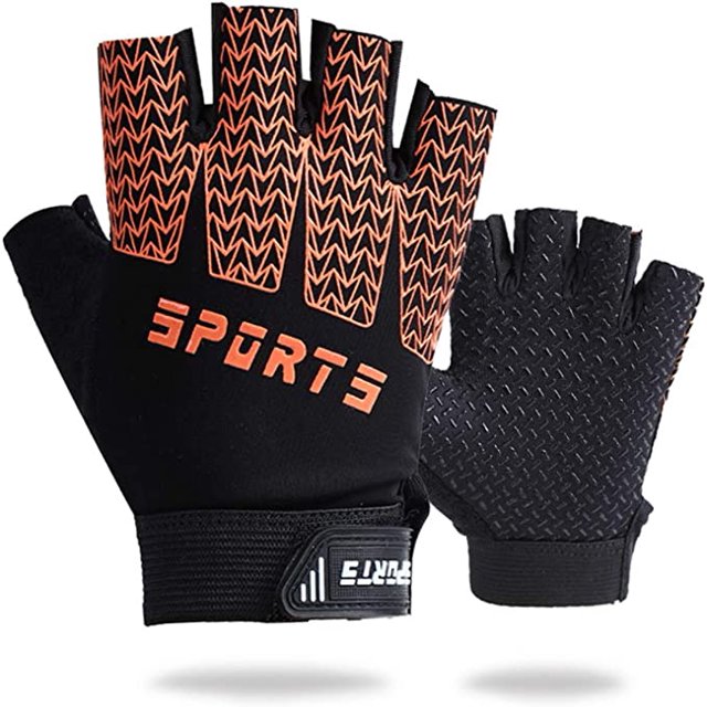 Guantes de ciclismo Keleily para niños, 1 par de guantes deportivos para niños, guantes deportivos para exteriores (naranja)
