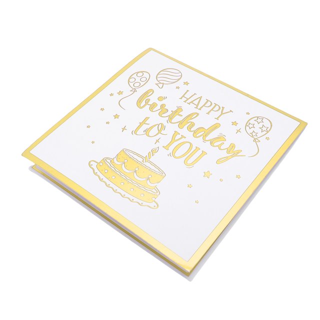3D Greeting Card Birthday Card Cake Fireworks Balloons with Light Music Envelope