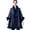 Navy-E, variant on Women Poncho Fleece Cape Collar Knitted Cardigan Sweater Batwing Long Sleeve Shawl Wrap Coat Oversized Cloak Hot Pink-H Free Size
