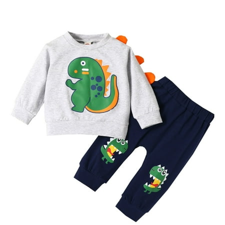 

ZHAGHMIN Girls Summer Clothes Size 10 12 Toddler Boys Girls Long Sleeve Cartoon Dinosaur Print Prints Pullover Tops Pants Outfits Teen Sweaters Girls Ages 14-16 Cute Newborns Outfits Baby Stretch Wr