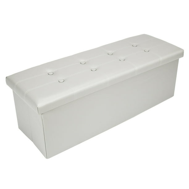 Fold Storage Ottoman Footstool Leather Chest Bench End Of Bed Bedroom For Toy Cabinet Grey Large Size R2140 Com Fold Storage Ottoman Footstool Leather, Bed Chest Storage