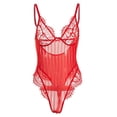 thumbnail image 2 of Mujer Lenceria Erótica Una Pieza Hueco Encaje Floral Ropa de Dormir L, 2 of 7