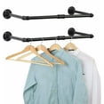 thumbnail image 4 of Set of 2 Industrial Pipe Clothes Rack Wall Mounted Garment Rack,Iron Garment Bar, 4 of 9