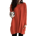 thumbnail image 4 of gakvbuo Fall Long Sweatshirt For Womens With Pockets Lightweight Pullover Shirts Long Sleeve Dressy Tunic Tops To Wear With Leggings, 4 of 6