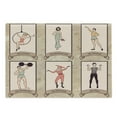 thumbnail image 1 of Circus Cutting Board, Vintage Circus Characters Acrobat Bearded Lady Gymnast Strong Man Harlequin Mime, Decorative Tempered Glass Cutting and Serving Board, Large Size, Pink Beige, by Ambesonne, 1 of 1